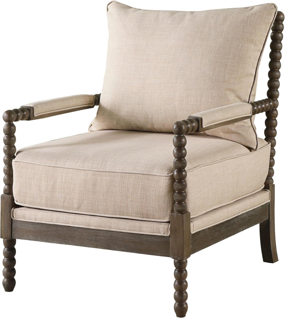 Coaster Blanchett Accent Chair, Beige and Distressed Brown 905362