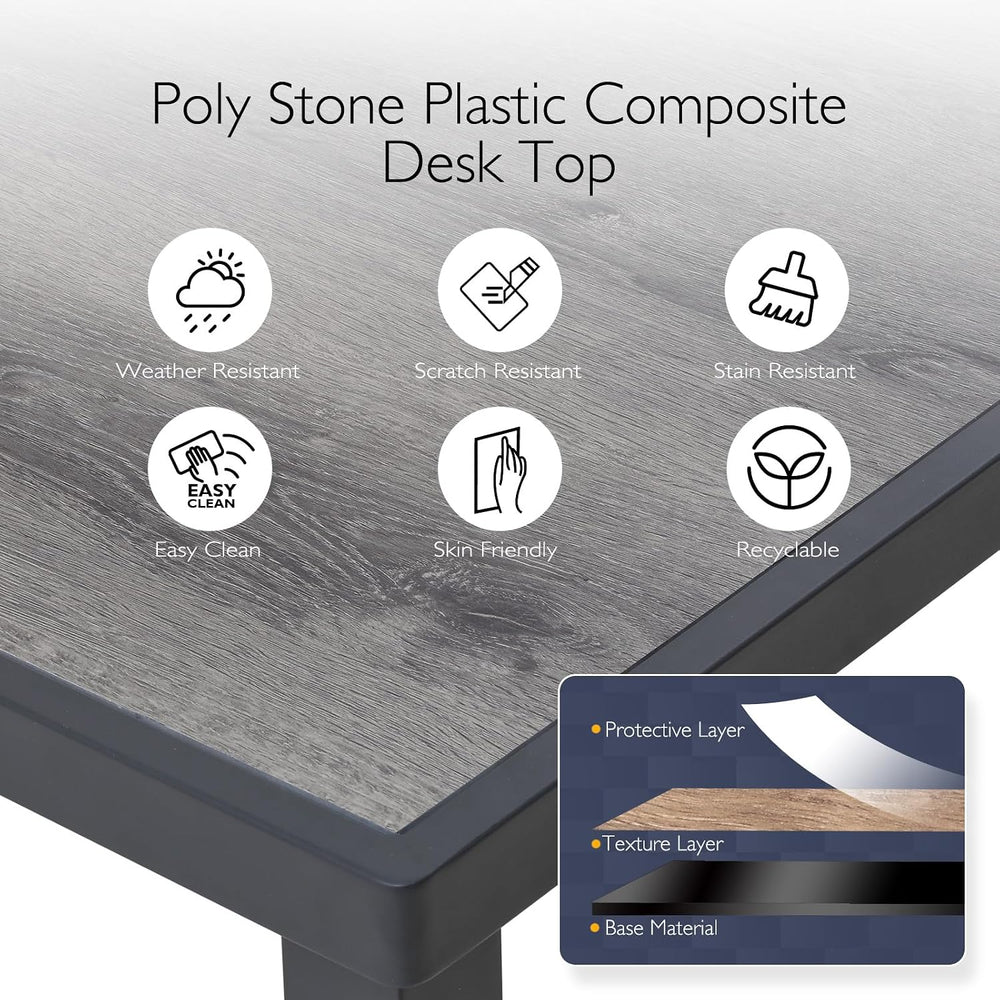 Aluminum Outdoor Anti-Corrosion Dining Table, Black, 1 Pcs