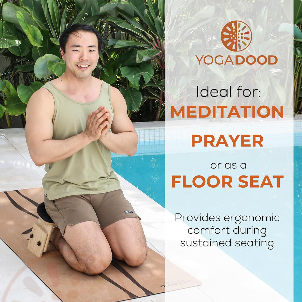 Yoga Dood Zen+ Adjustable Meditation Bench – 3-Level Height Kneeling Bench