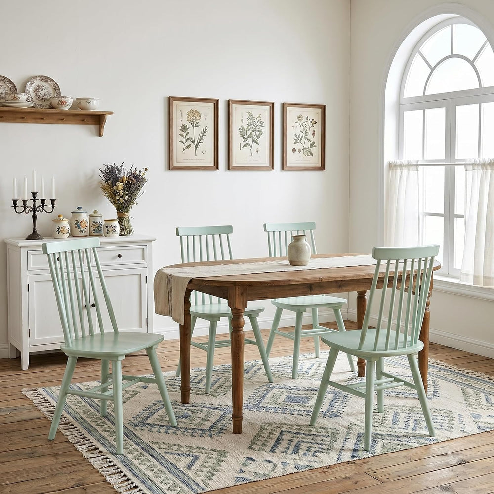 DUHOME Wooden Dining Chairs Set of 4, Mint