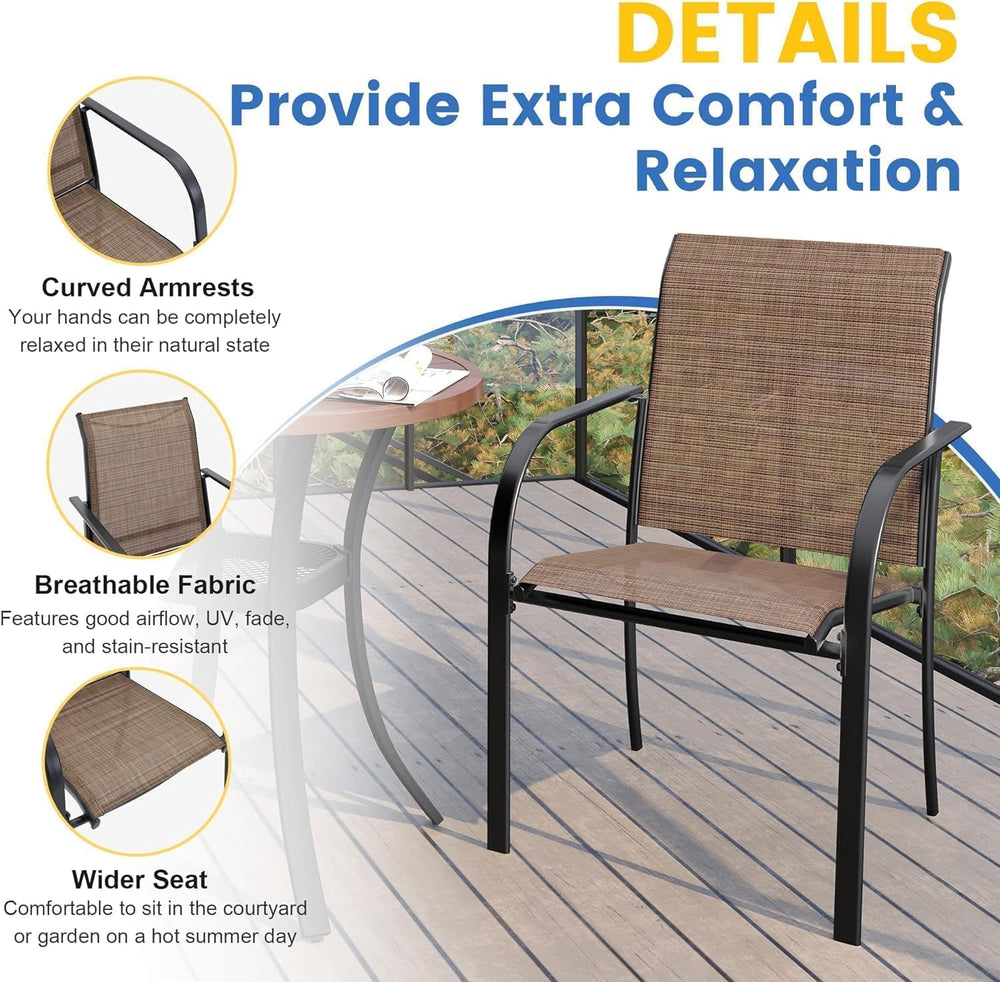 VICLLAX 5 Pieces Patio Dining Set for 4, Outdoor Furniture Set Includes 40.7&...