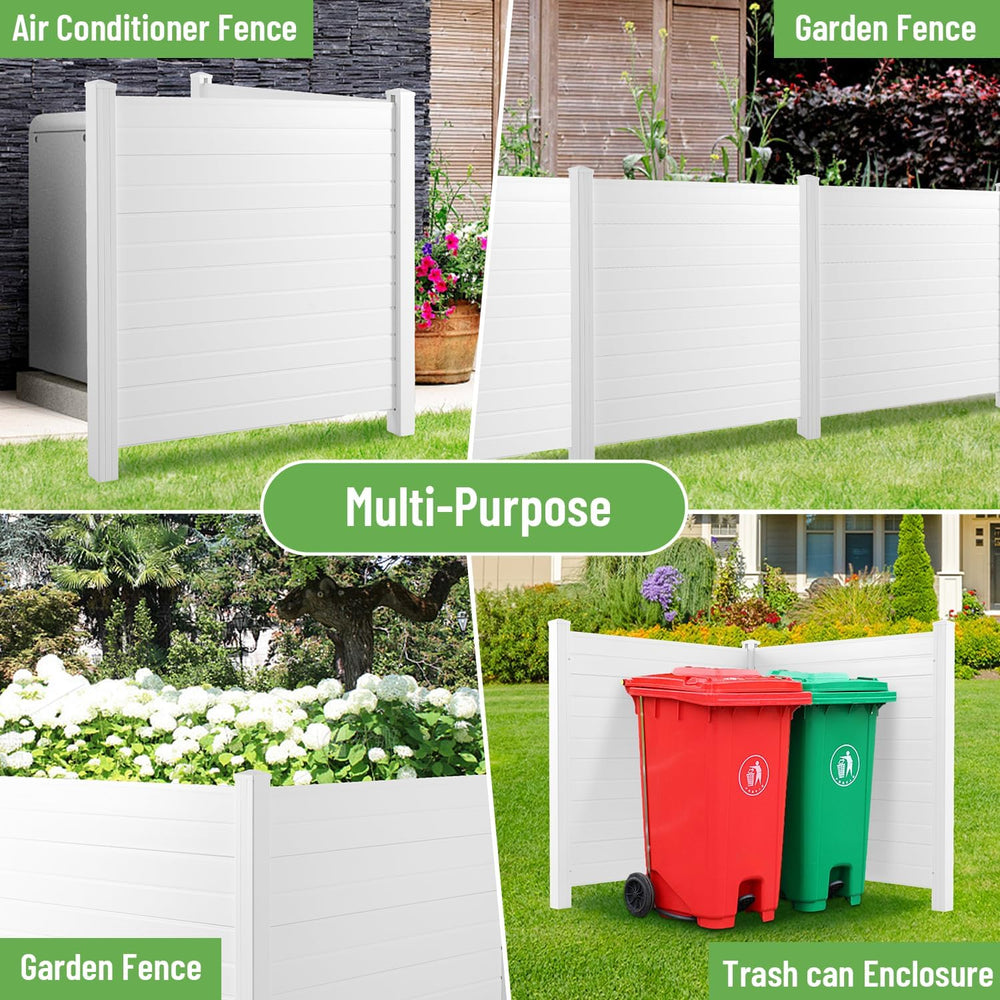 2Pc 50x50 Inch Air Conditioner Fence Trash Can Fence, Vinyl Pool Equipment En...