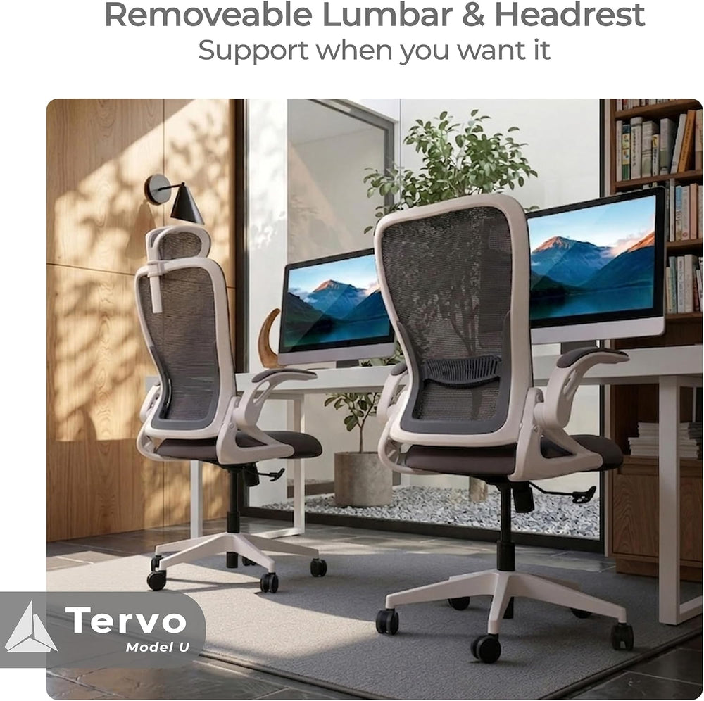 Tervo Model U - Folding Office Chair - Ergonomic Design for Small Spaces