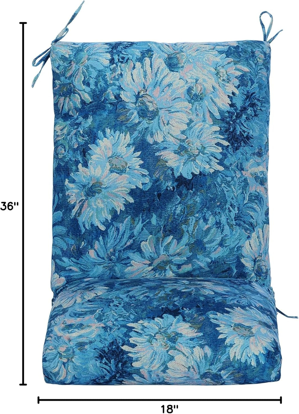 Set of 2 Outdoor Dining Chair Cushions, Patio Seating Cushions, 38x18x4.5 inc...