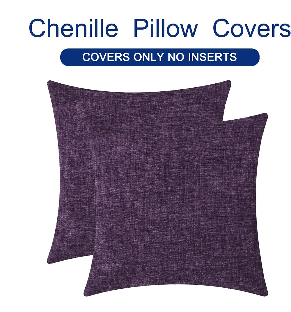 CaliTime Decorative Couch Throw Pillow Covers 26 X 26 Inches Plum Purple