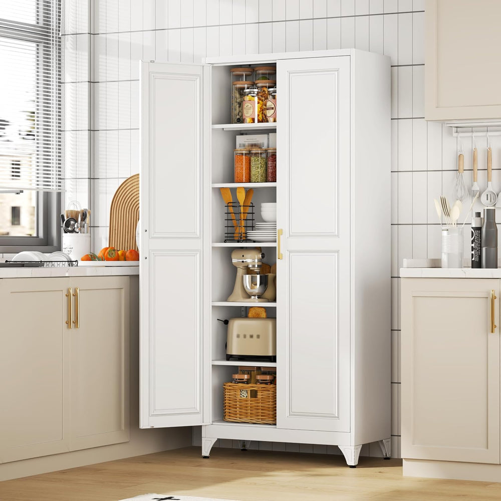 75"Kitchen Pantry Cabinet, Storage Cabinet with Doors and Shelves