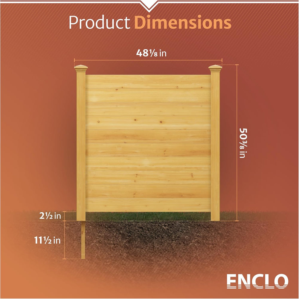 Enclo Premium Wood Privacy Screen, Cedar DIY No Dig Kit