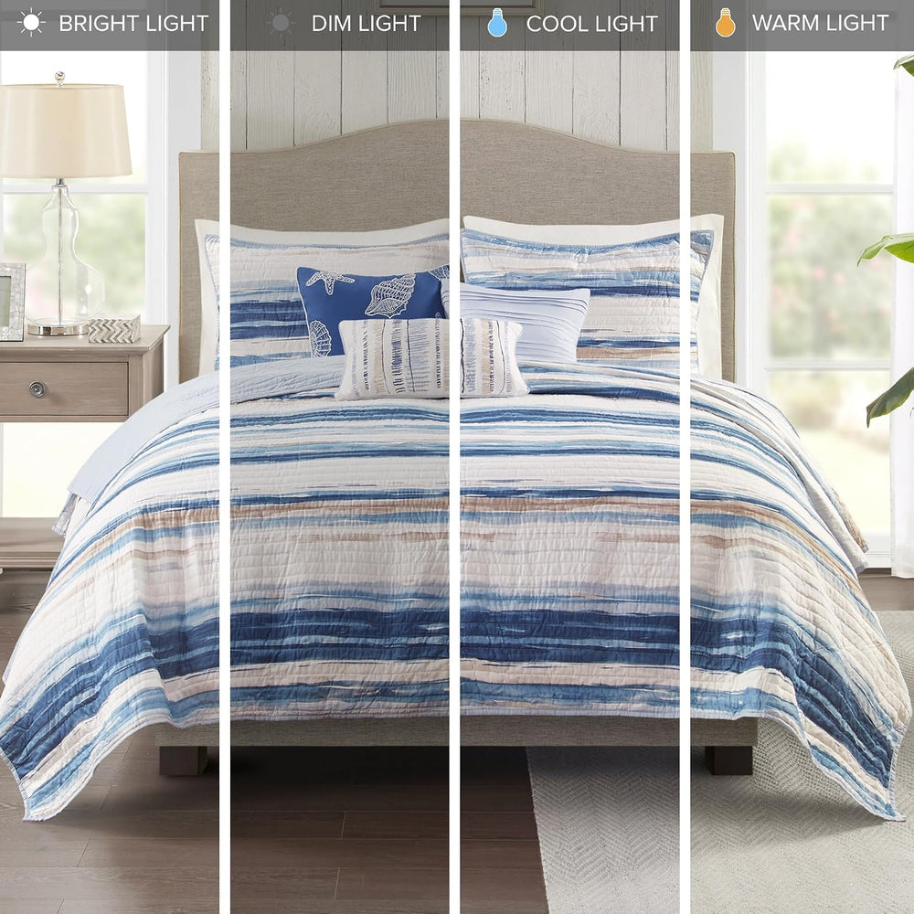 Madison Park Modern Luxury Comforter Quilt Combo Set, 8PC King/Cal King