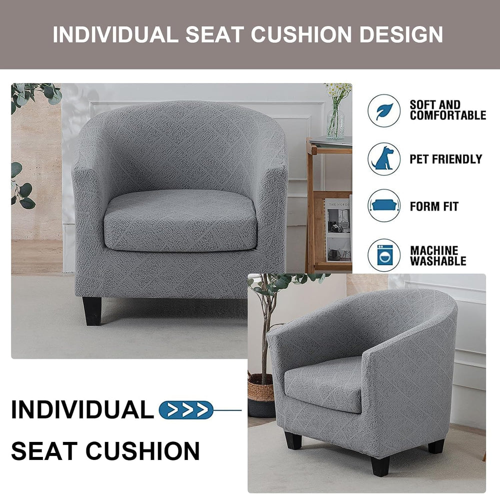 Club Chair Slipcover 2Piece Stretch Tub Chair Slipcover Armchair Sofa Cover