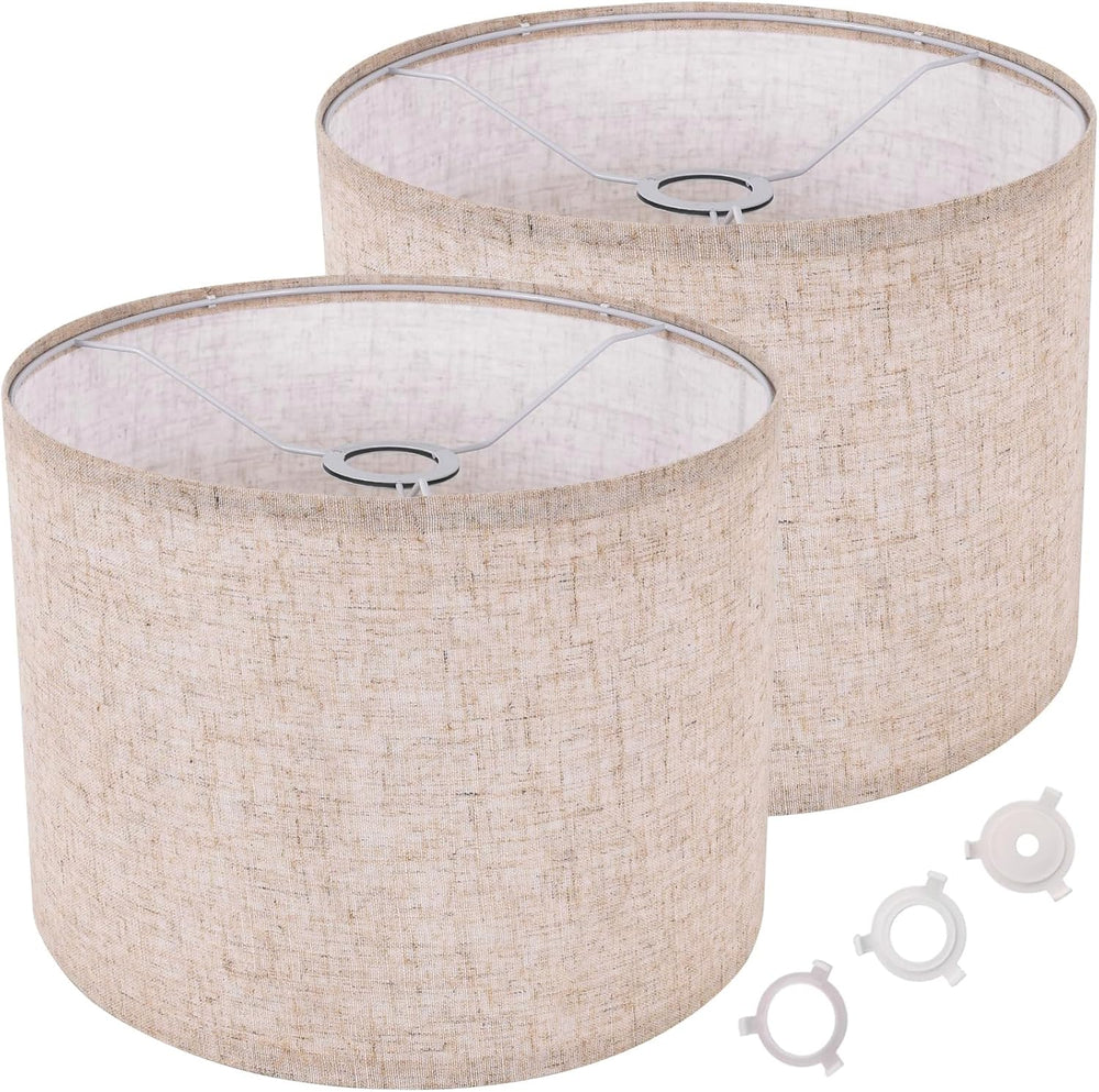 2PCS Natural linen lamp shades Modern Beige Gray Lampshade