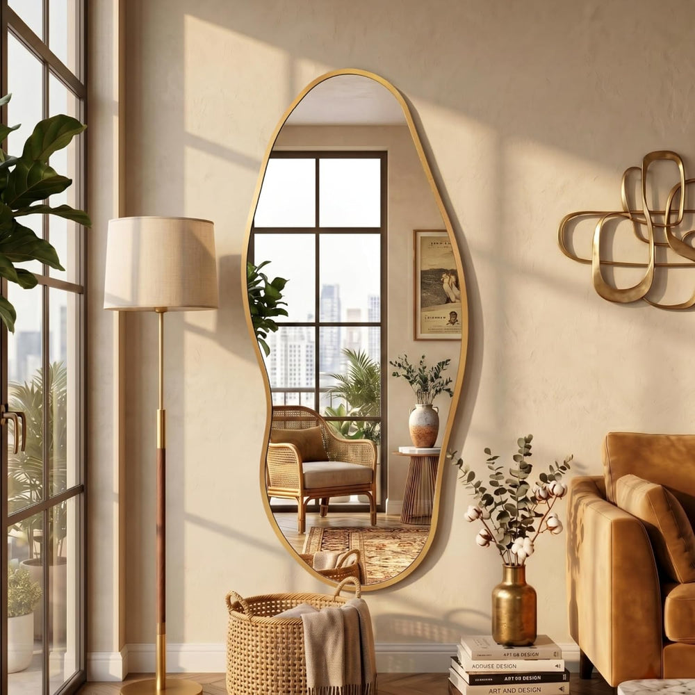Irregular Full Length Mirror -Gold Mirrors for Wall Home Decor 55"x 23&q...