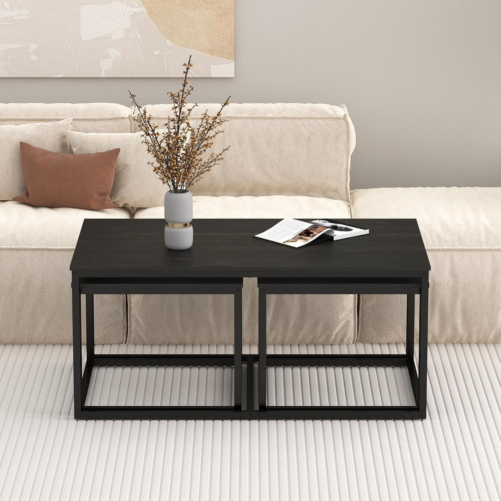 Nesting Coffee Tables,3 Piece Living Room Coffee Table,Industrial Rectangular...