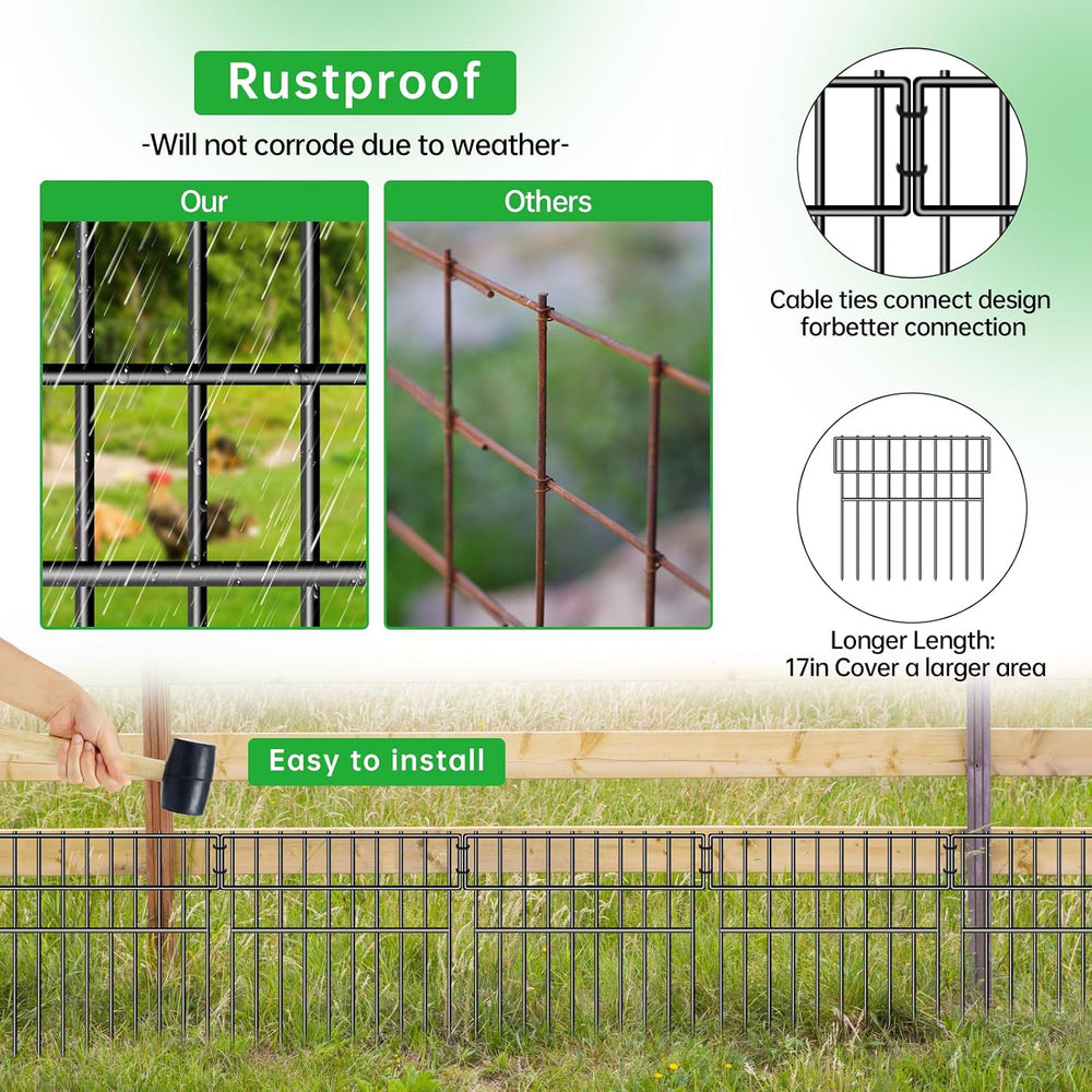39.5ft(L) X 13in(H) Animal Barrier Fence, 28 Panels No Dig Fence for Dogs, 1....