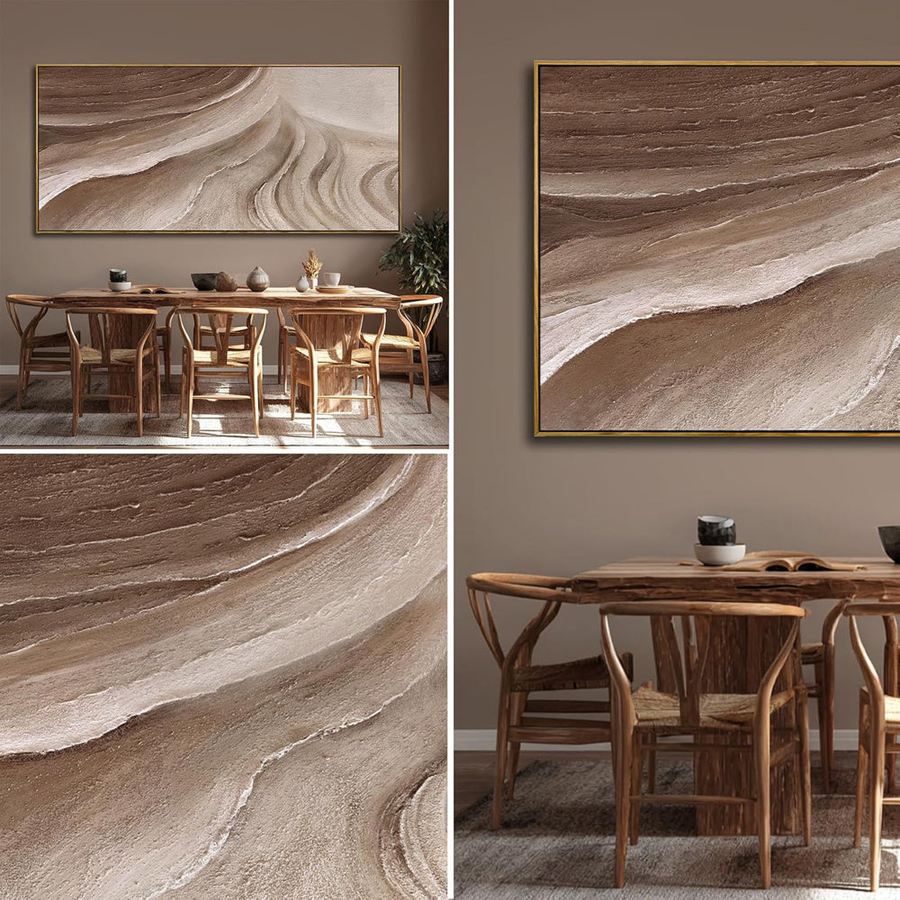 Abstract Landscape Wall Art, Modern Neutral Canvas Decor for Home 40x88inch