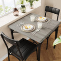 GAOMON Dining Table Set for 2, Kitchen Table and Chairs for 2 with Upholstered Chairs, 3 Piece Dining Room Table Set, Square Kitchen Table Set for Small Space, Apartment, Studio, Rustic Gray