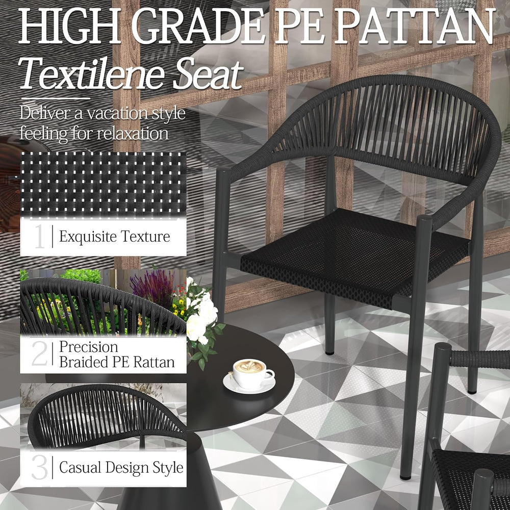 TWT Patio Dining Chairs Outdoor Stackable for All Weather, Breathable Textile...
