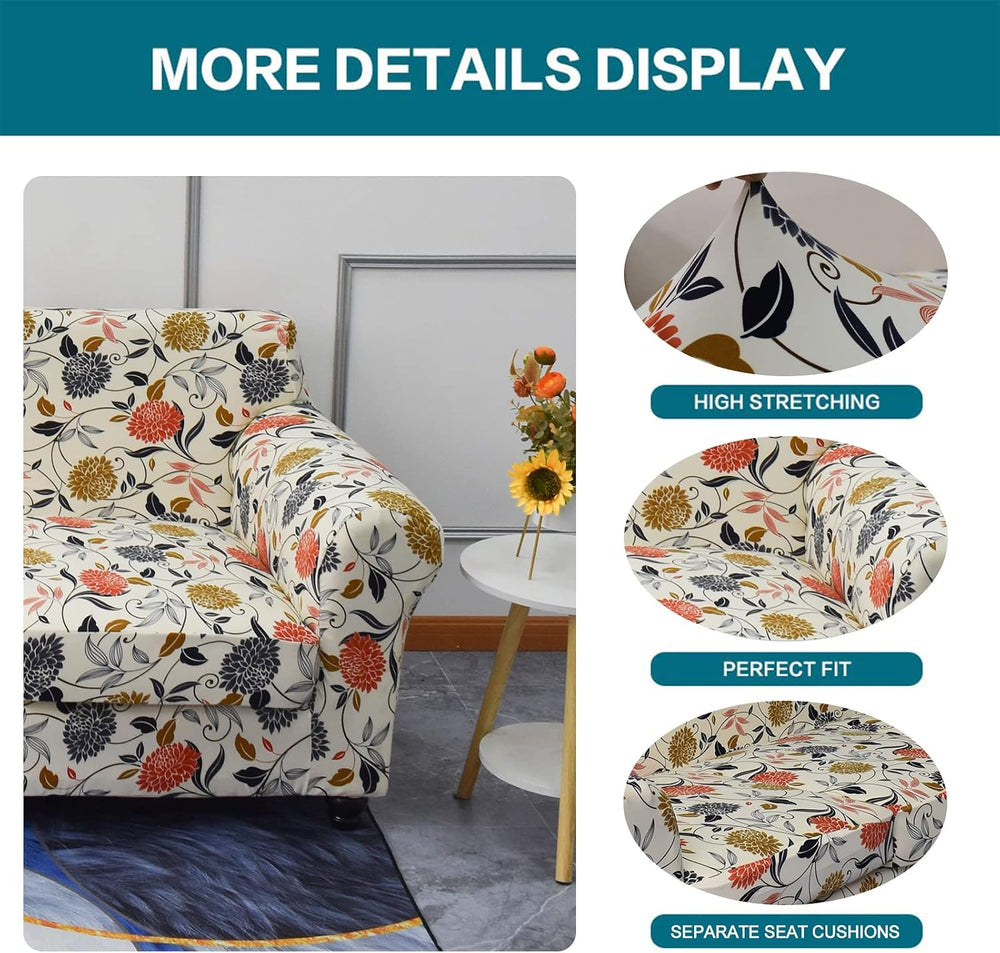 KRFOONN 2 Piece Chair Covers Printed Sofa Covers Couch Covers Washable Armcha...
