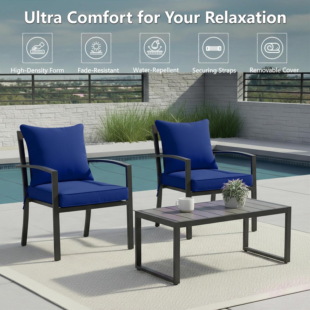19x19 Inch Patio Chair Cushions Set of 2, Outdoor Furniture Cushions - Remova...