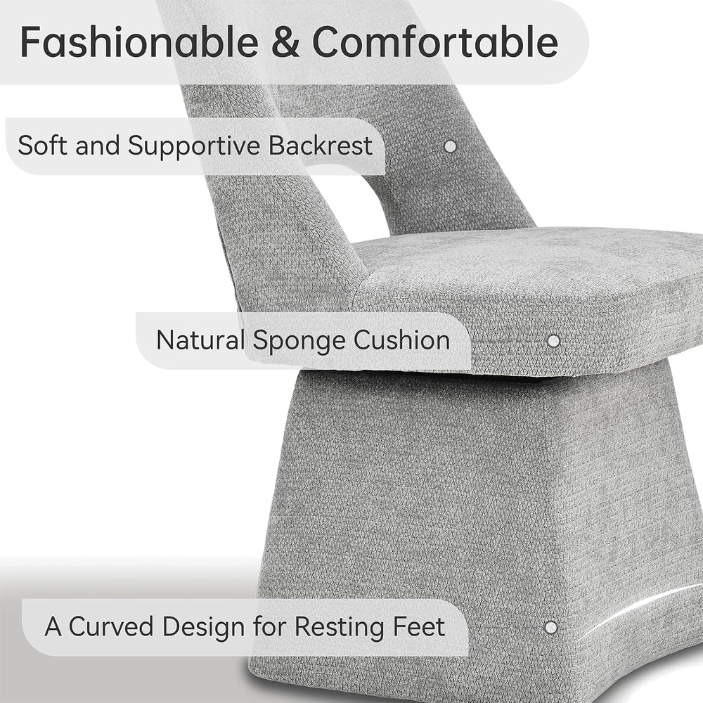 VKNOW Upholstered Swivel Dining Chairs Set of 4 with Curved Open Back