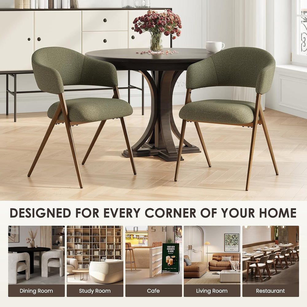 COLAMY Dining Chairs Set of 2, Mid Century Modern Dining Room Kitchen Dinner ...