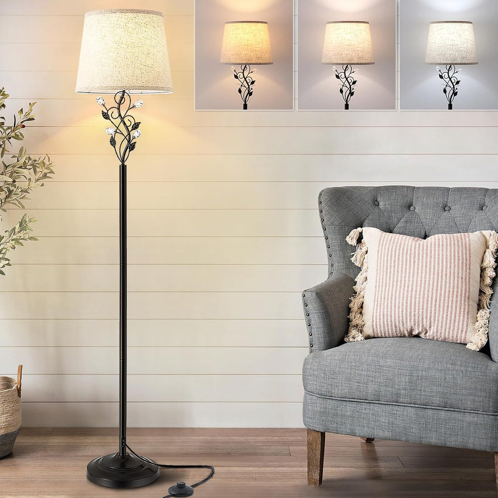 Sheetea 65’’ Floor Lamp for Living Room, Farmhouse Standing Lamp, Black