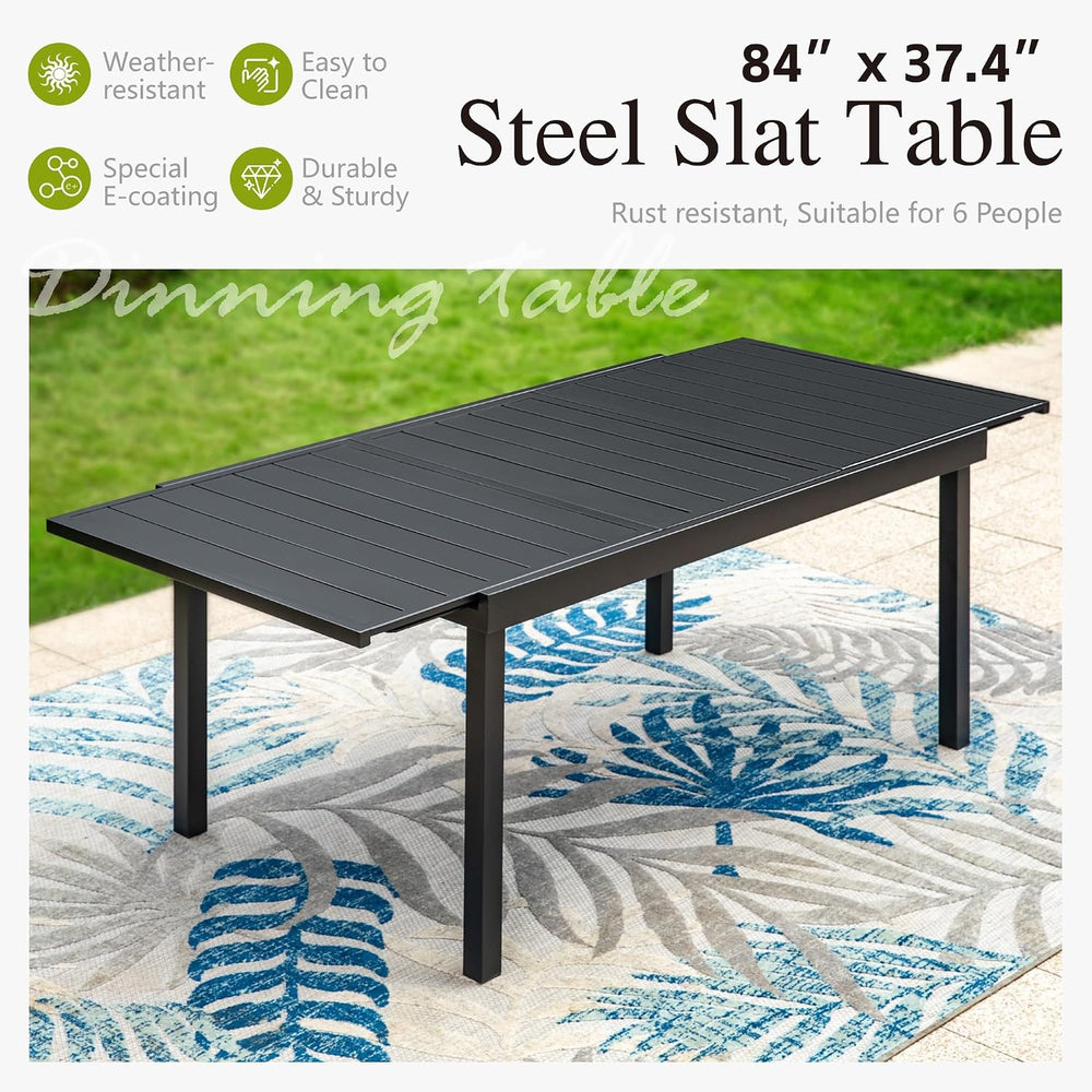 Sophia & William Patio Dining Set w/Expandable Table & 8 Aluminum Chairs