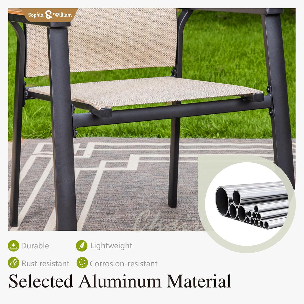 Sophia & William Patio Dining Set for 8, Metal Table & Aluminum Chairs
