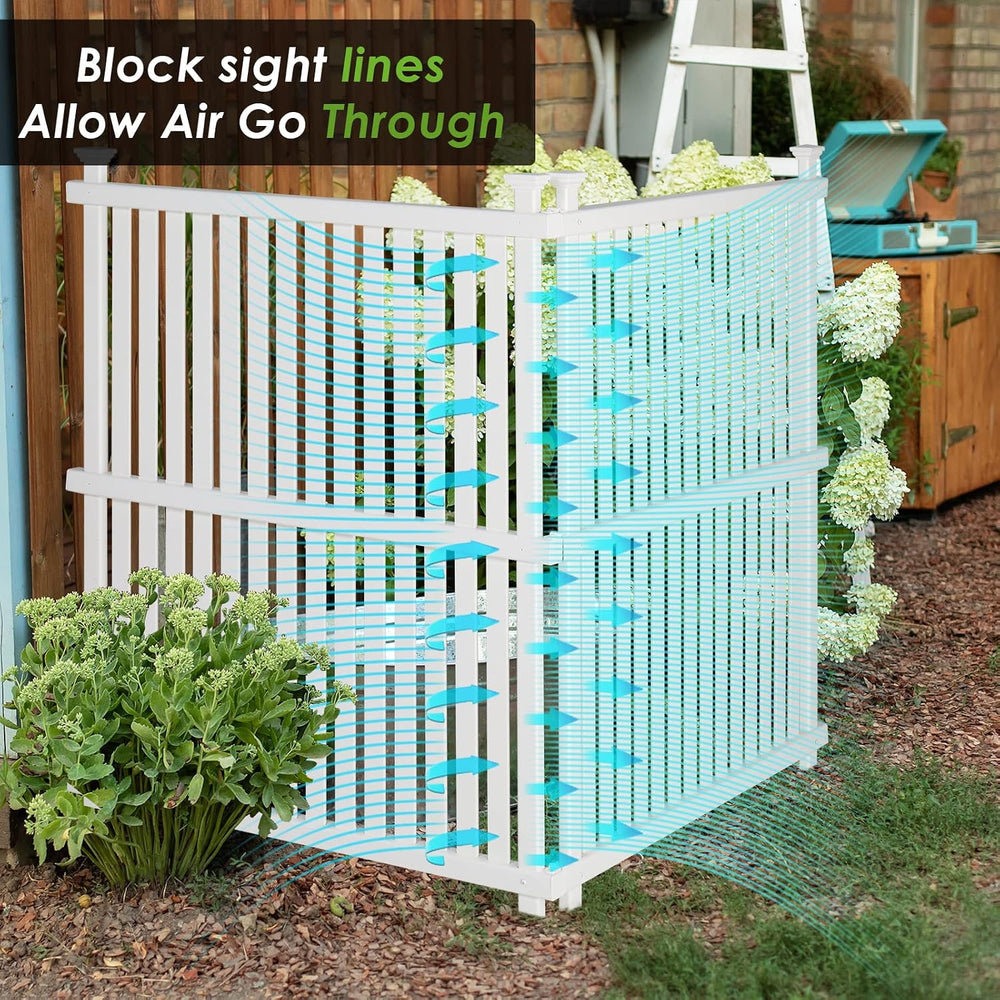 Vinyl Fence Panels 2 Pack Outdoor Picket Privacy Screen Fence, 2PCS White PVC...