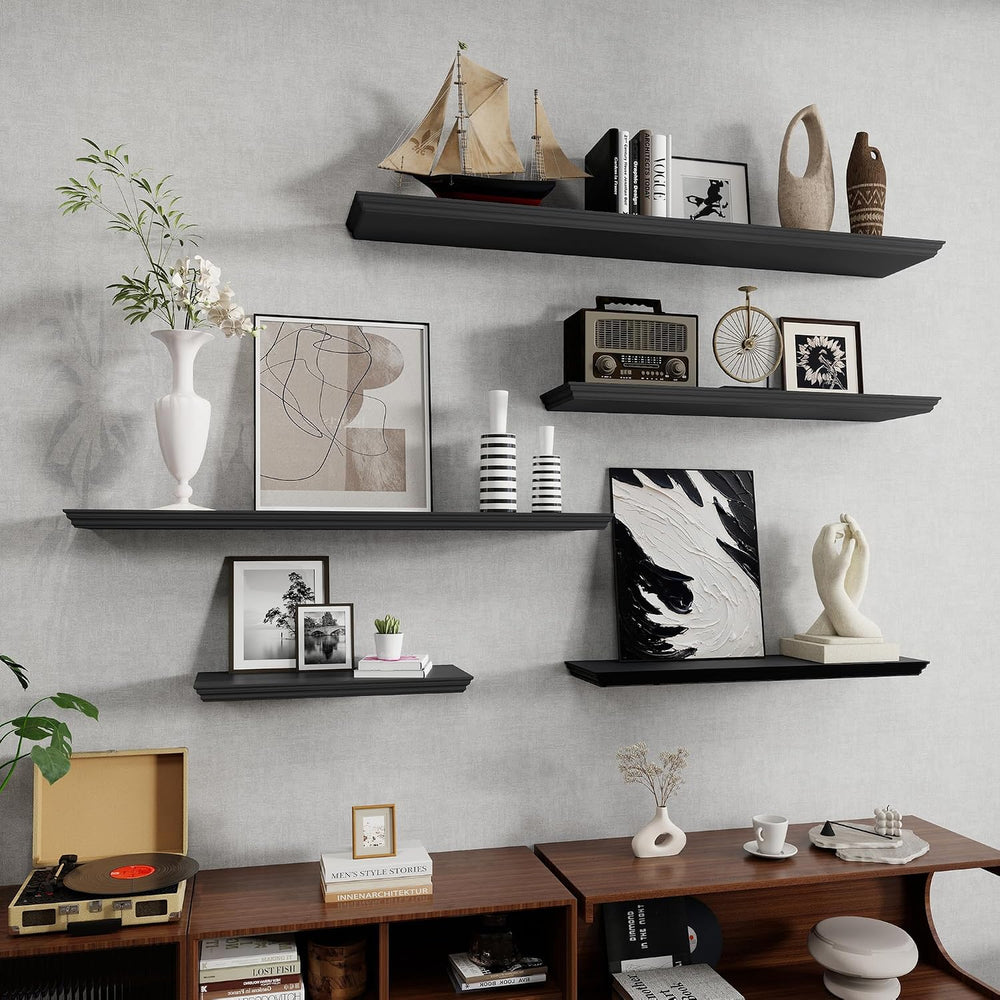 Fun Memories Floating Shelves 48 Inch Long, 9.3 Inch Deep Classic Crown Moldi...