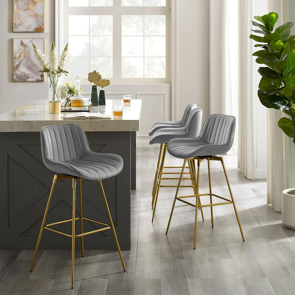 Zouron® Swivel Bar Stools Set of 4, 29" Bar Height Chairs with Back Tall...