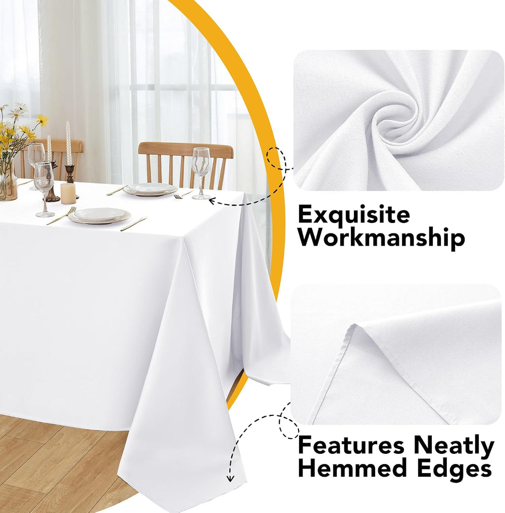 10-Pack White Tablecloths for Rectangle Tables, 60 x 120 Inches