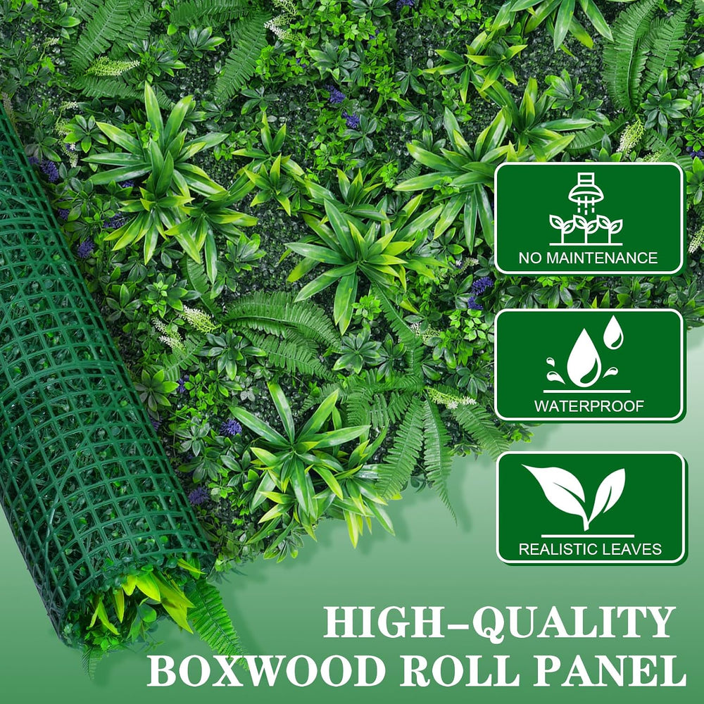 Grooy Artificial Boxwood Roll Panels 60"x160"(67 SQFT)