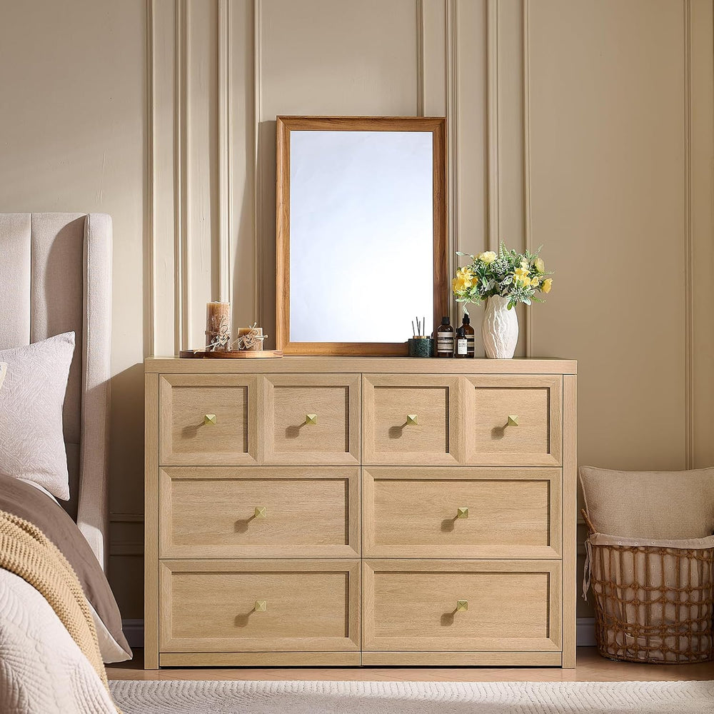 3-Piece Bedroom Set, 6 Drawer Dresser and 3 Drawer King Size Nightstands Set ...