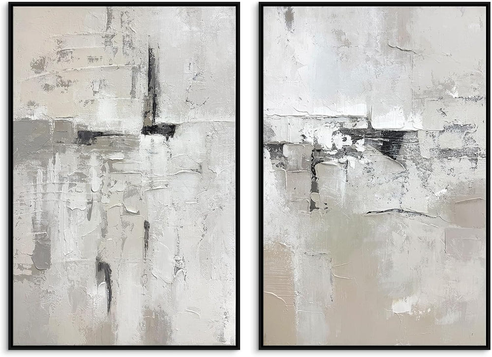 SAFERRYHOME Abstract Textured Wall Art, Neutral Modern Artwork, 24"x36&q...