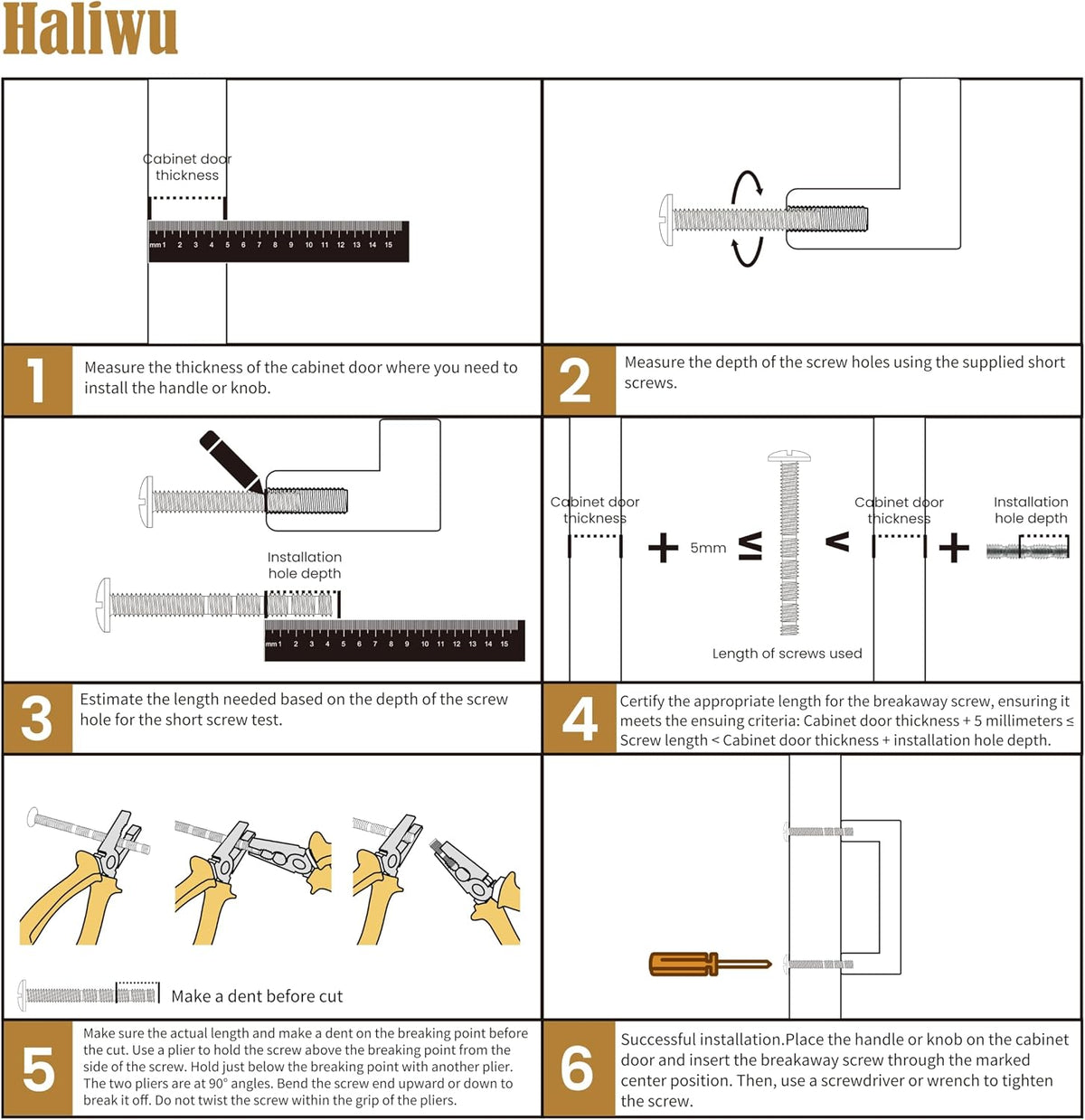 Haliwu 20 Pack 5in Black and Gold Cabinet Handles for Kitchen Drawers
