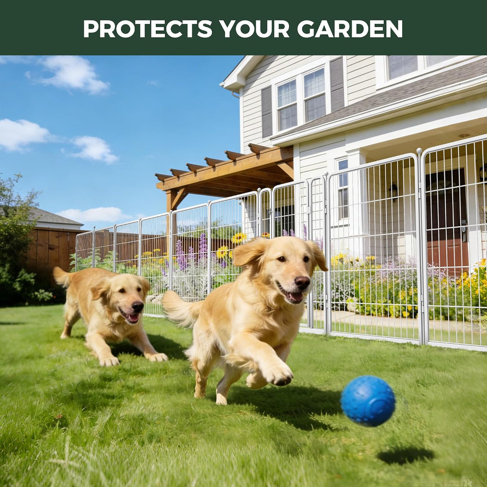 FXW No Dig Garden Fence, Outdoor for Yard, 40in(H) x 18.2ft(L), 8 Panels