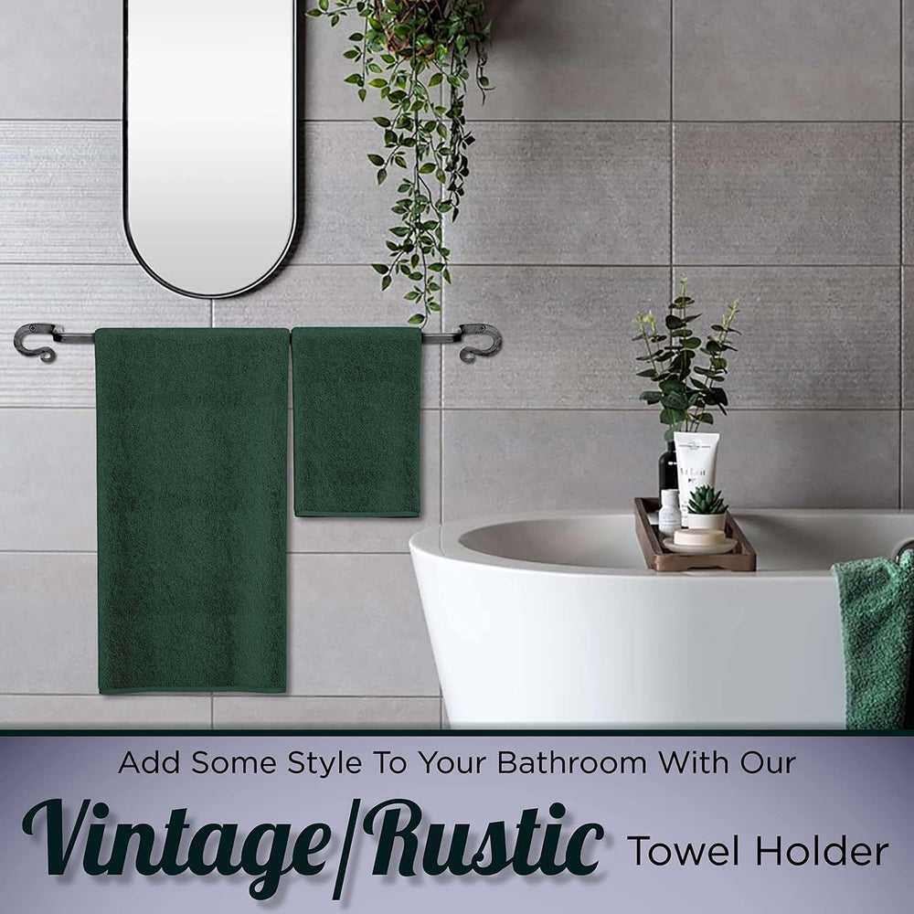 Stur-De Wrought Iron Towel Holder - Rustic Towel Rack for Bathroom or Kitchen...