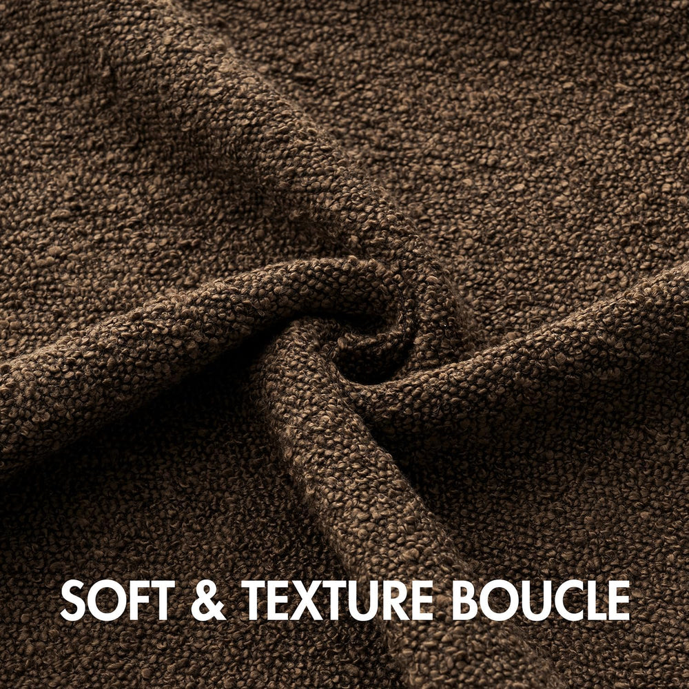 MIULEE 26x26 Decorative Euro Sham Boucle Couch Pillow Covers Brown