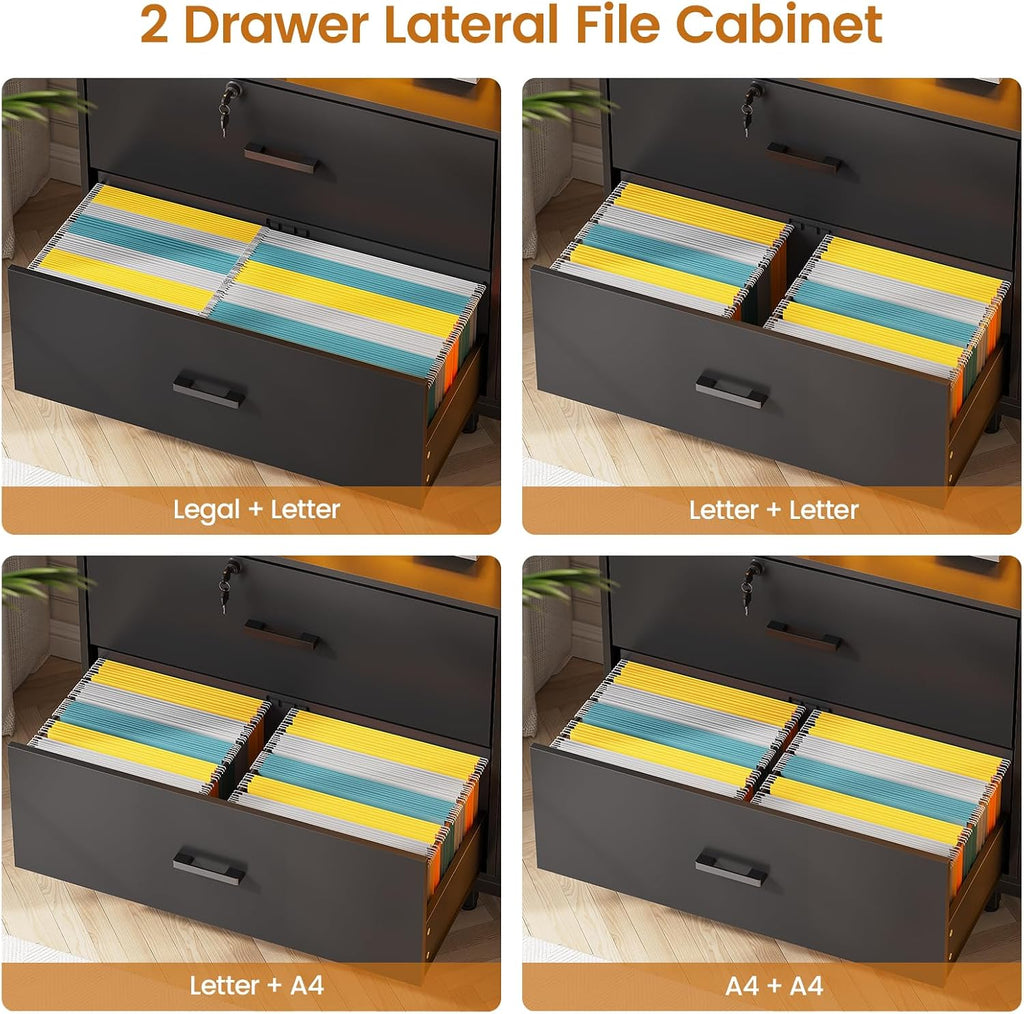 SEDETA 59" Filing Cabinet with Lock Drawers fits Legal Size for Home Office