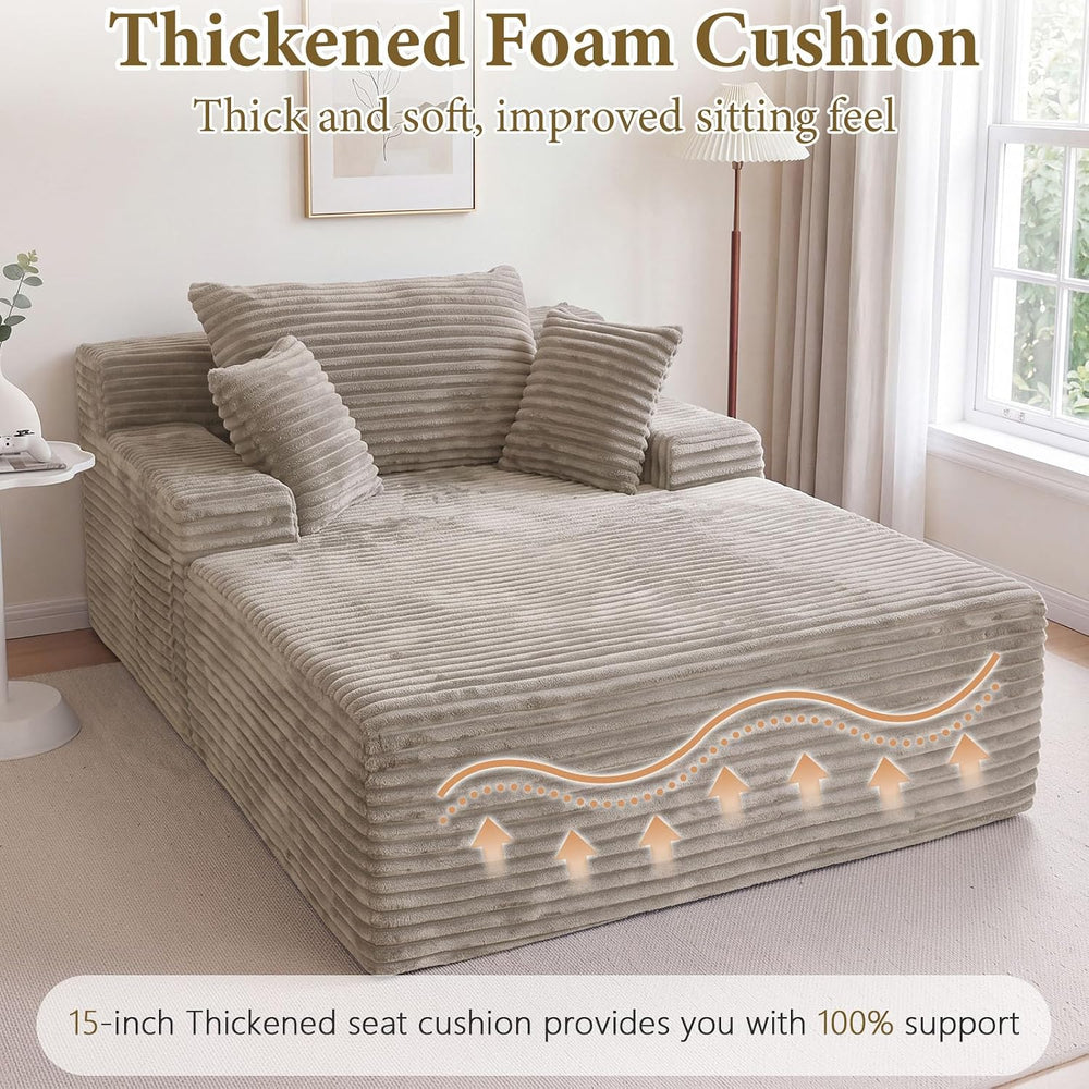 65" Oversized Boneless Chaise Lounge Chair, Cloud Reading Chair