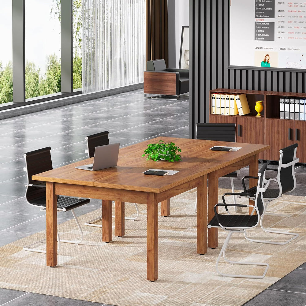 Tribesigns 39'' Square Conference Table, Small Wooden Meeting Room Table