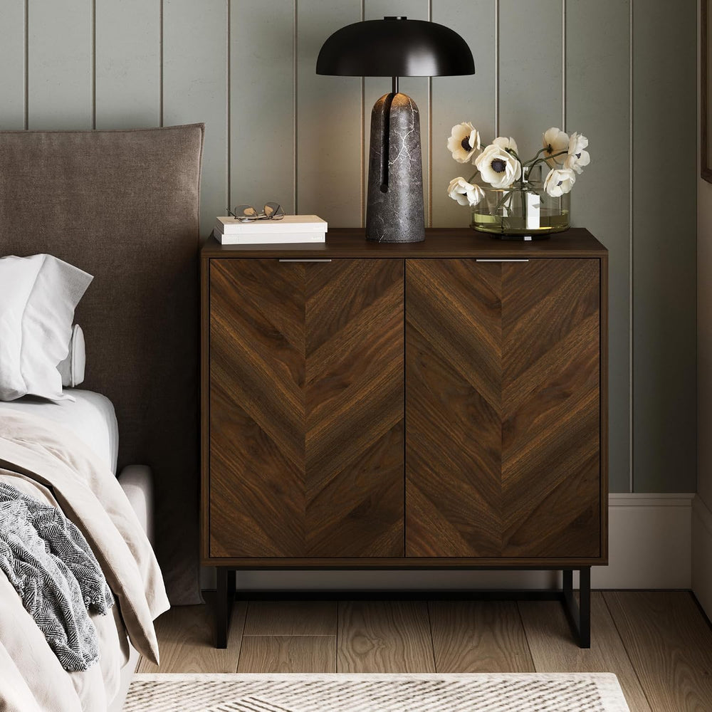 Nathan James Enloe Modern Sideboard Buffet Storage Accent Cabinet with Doors ...