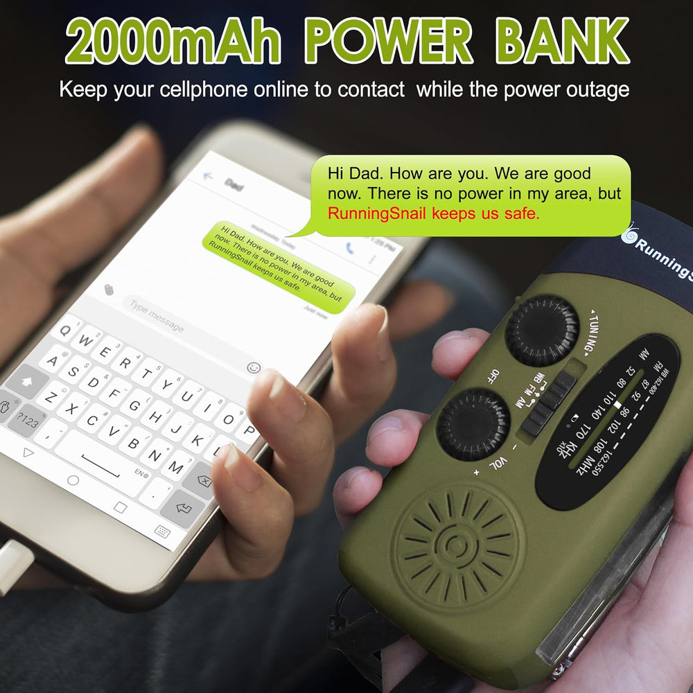 RunningSnail Hand Crank Emergency Radio with LED Flashlight for Emergency