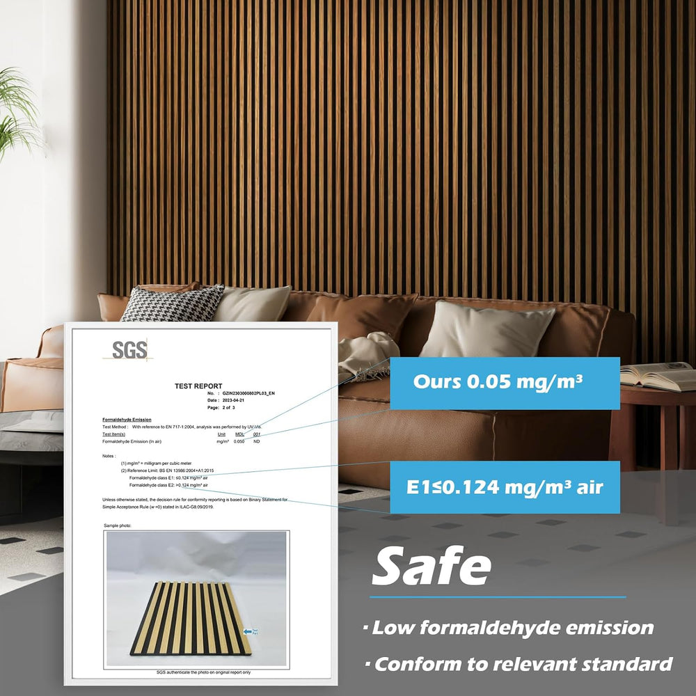 Art3d 108 x 12 Inch 3D Fluted Soundproof Wood Slat Wall Panel, 2-Pack, Teak