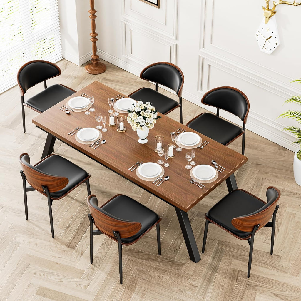YaFiti Dining Chairs Set of 2, Mid Century Modern PU Leather Kitchen Chairs