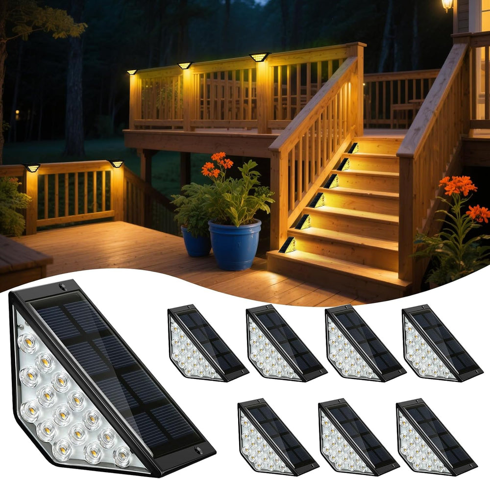 BKBB PPBB Solar Step Lights for Outside, Solar Stair Lights Outdoor Waterproo...