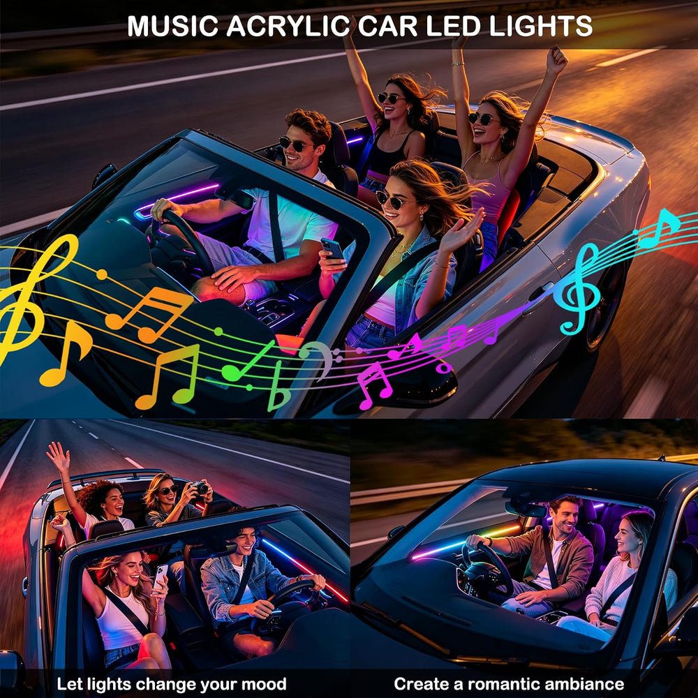 Interior Car LED Strip Lights with Wireless APP, Ambient Lighting Kits with D...
