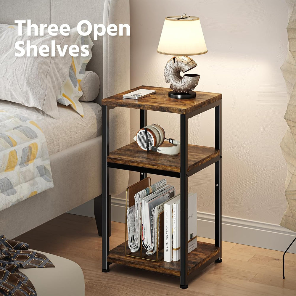 Simple Trending Side Table, End Table Night Stand, 3 Tiers Shelf for Living R...