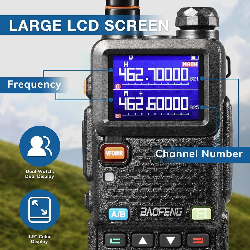 BAOFENG UV-5G Plus GMRS Handheld Radio, 999 CHs Chirp Compatible, 1 Pack