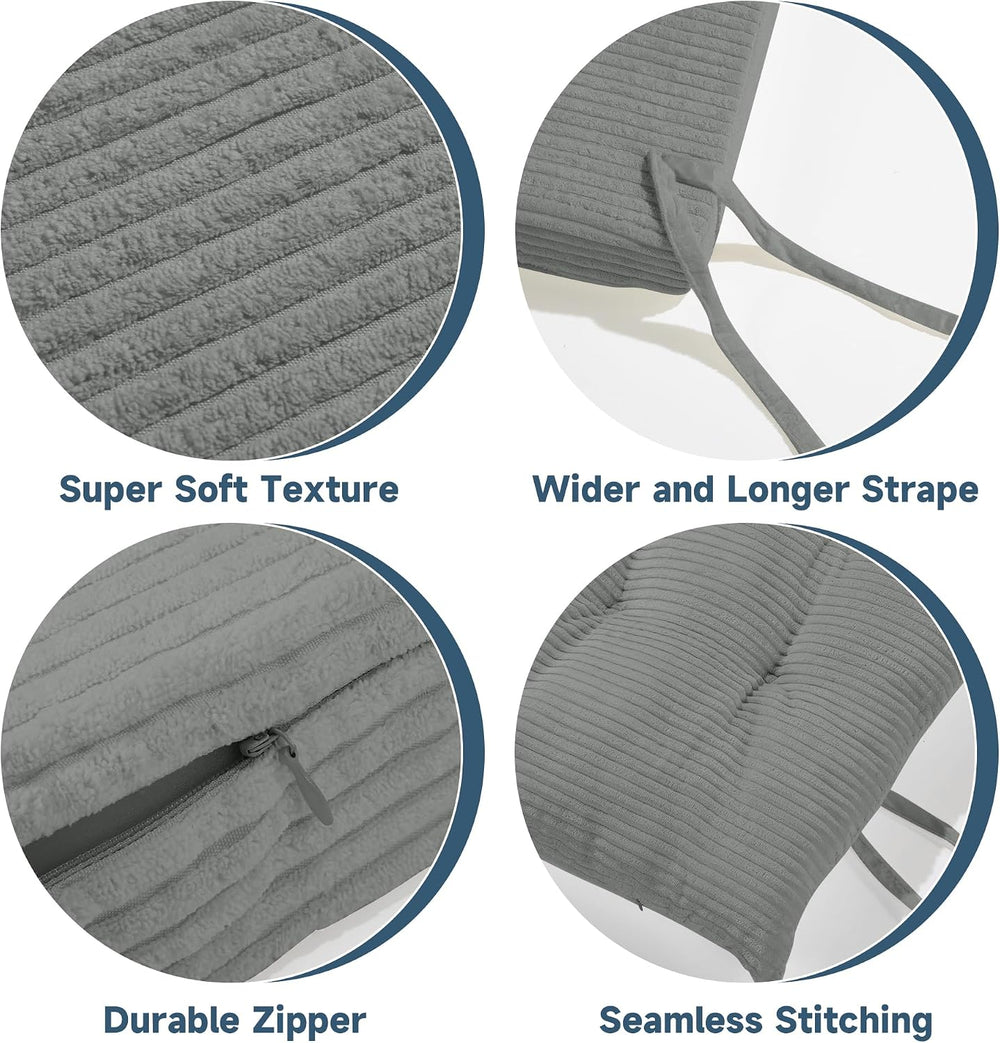 MABOZOO 5 PCS Corduroy Glider Rocker Replacement Cushions with Storage Side P...